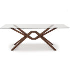 Exeter Contemporary Dining Table with Glass Top