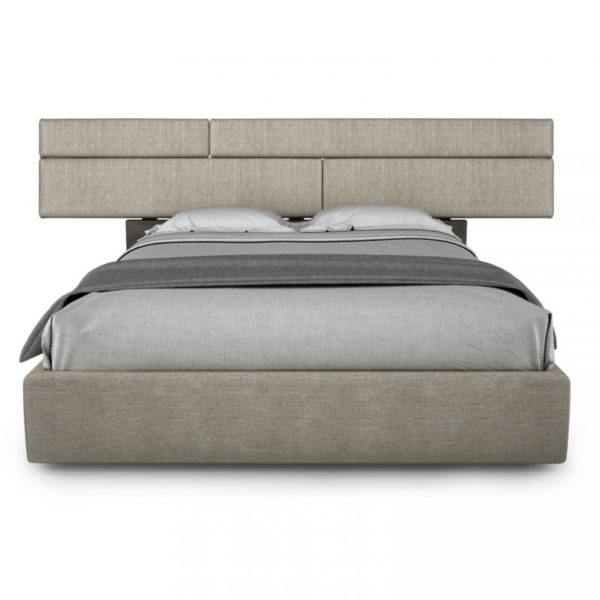 padded Upholstered Modern plank bed With Extending Headboard