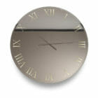 Large Titanium Mid Century Modern Wall Clock with Roman Numerals