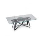 Collapsed Flocon Glass Modern Dining Room Table