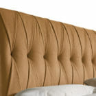 Tan Leather Contemporary Headboard & Bed Frame for a Modern Bedroom