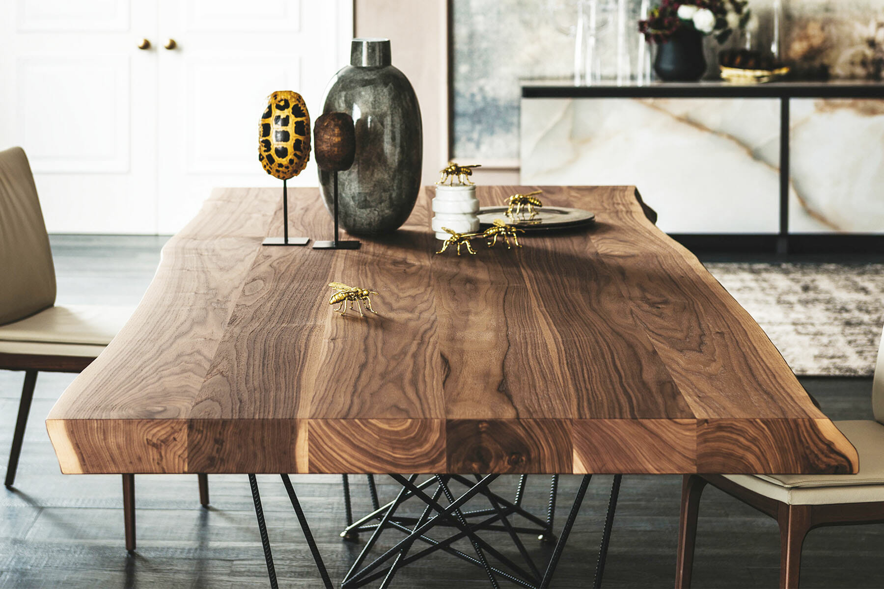 mid century modern wooden dining room table