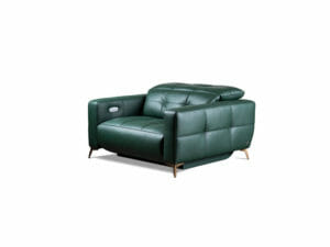 Green leather contemporary style modern recliner chair