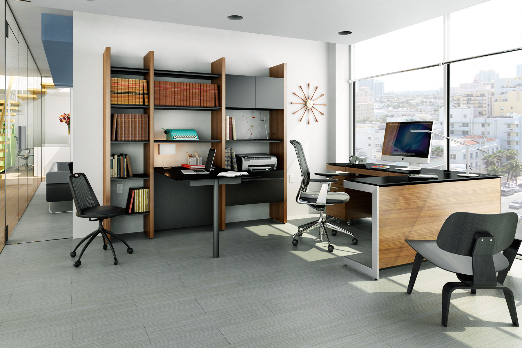 Mid-Century Modern Functional Office Furniture With Storage | San Fran Design